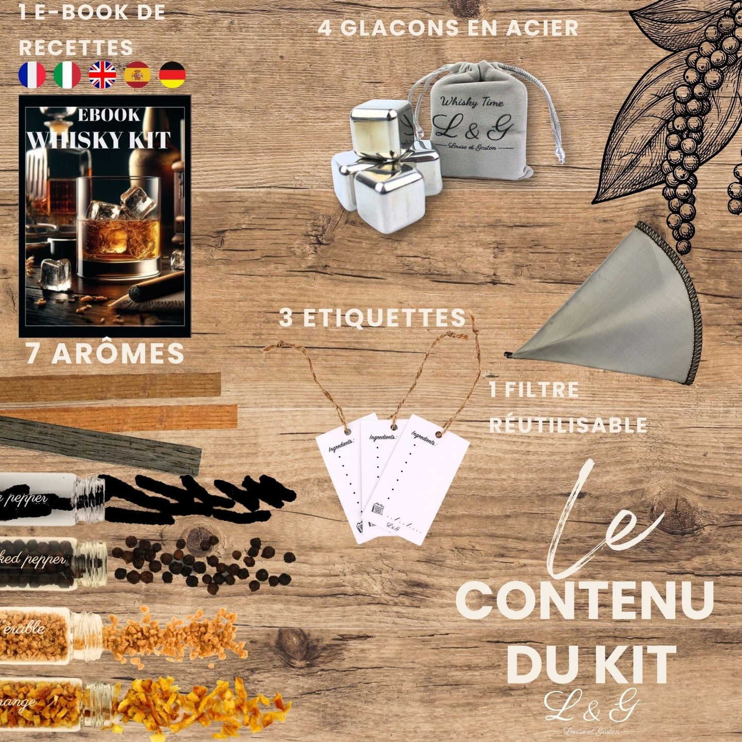 Le contenu du kit whisky découverte